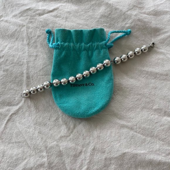 TIFFANY & CO. 10mm Ball Bracelet and pouch